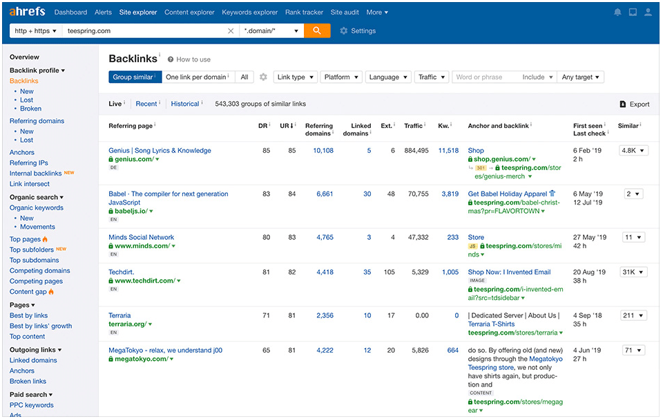 Link research tools ahrefs